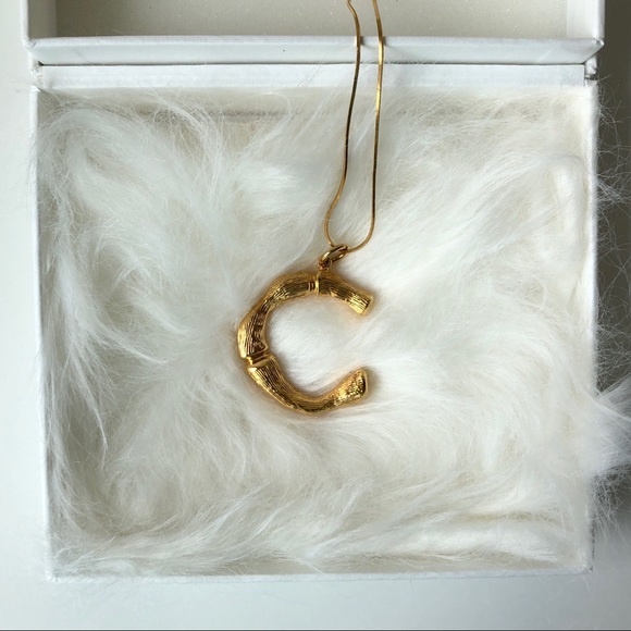 NEW Celine Alphabet Big C Necklace in Gold - Picture 4 of 5